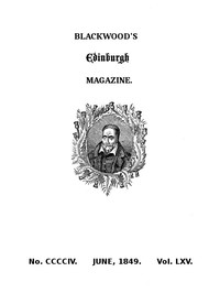 Cover of Blackwood's Edinburgh Magazine, No. 404, June, 1849