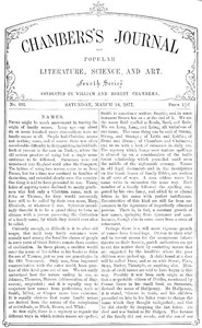 Cover of Chambers's Journal of Popular Literature, Science, and Art, No. 691 March 24, 1877