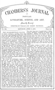 Cover of Chambers's Journal of Popular Literature, Science, and Art, No. 693 April 7, 1877