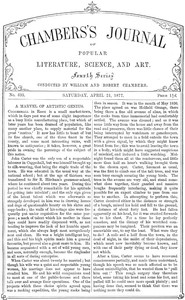 Cover of Chambers's Journal of Popular Literature, Science, and Art, No. 695 April 21, 1877.