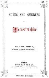 Cover of Notes and Queries for Worcestershire