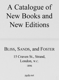 Cover of A Catalogue of New Books and New Editions, 1896