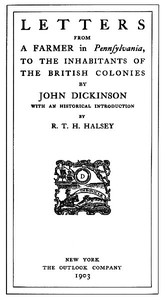 Cover of Letters from a Farmer in Pennsylvania, to the Inhabitants of the British Colonies