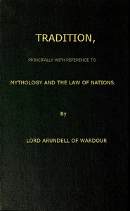 Cover of Tradition, Principally with Reference to Mythology and the Law of Nations