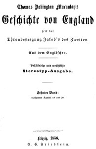 Cover of Geschichte von England seit der Thronbesteigung Jakob's des Zweiten. Zehnter Band: enthaltend Kapitel 19 und 20.