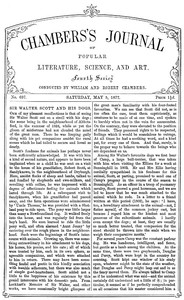 Cover of Chambers's Journal of Popular Literature, Science, and Art, No. 697 May 5, 1877