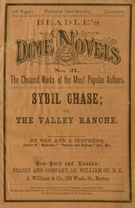 Cover of Sybil Chase; or, The Valley Ranche: A Tale of California Life