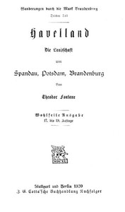 Cover of Wanderungen durch die Mark Brandenburg, Dritter Teil Havelland