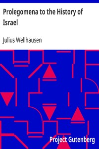 Cover of Prolegomena to the History of Israel