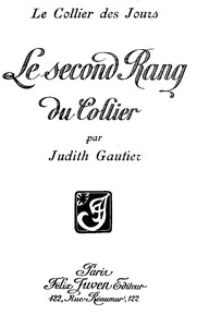 Cover of Le collier des jours: Le second rang du collier