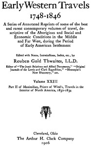 Cover of Maximilian, Prince of Wied's, Travels in the Interior of North America, 1832-1834, part 2