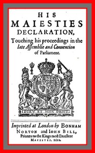 Cover of His Maiesties Declaration, touching his Proceedings in the late Assemblie and Conuention of Parliament