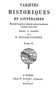 Cover of Variétés Historiques et Littéraires (02/10) Recueil de pièces volantes rares et curieuses en prose et en vers