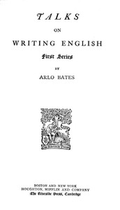 Cover of Talks on Writing English. First Series