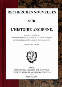 Cover of Recherches nouvelles sur l'histoire ancienne, tome II