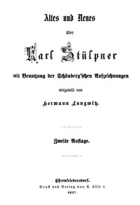 Cover of Altes und Neues über Karl Stülpner mit Benutzung der Schönberg'schen Aufzeichnungen