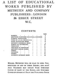 Cover of A List of Educational Works Published by Methuen & Company - June 1900