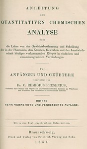 Cover of Anleitung zur quantitativen chemischen Analyse
