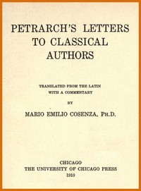 Cover of Petrarch's Letters to Classical Authors