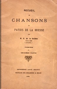 Cover of Recueil de chansons en patois de la Bresse