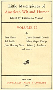 Cover of Little Masterpieces of American Wit and Humor, Volume II