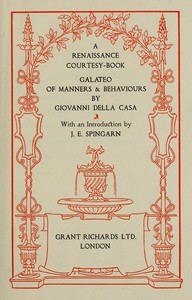 Cover of A Renaissance Courtesy-book: Galateo of Manners & Behaviours