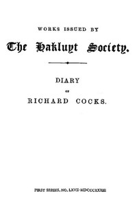 Cover of Diary of Richard Cocks, Volume 2 Cape-Merchant in the English Factory in Japan, 1615-1622, with Correspondence
