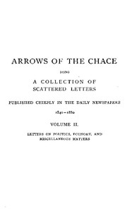 Cover of Arrows of the Chace, vol. 2/2 being a collection of scattered letters published chiefly in the daily newspapers 1840-1880