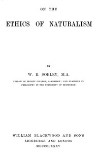 Cover of On the Ethics of Naturalism