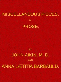 Cover of Miscellaneous Pieces, in Prose