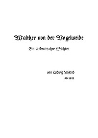 Cover of Walther von der Vogelweide: Ein altdeutscher Dichter