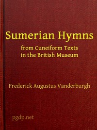 Cover of Sumerian Hymns from Cuneiform Texts in the British Museum