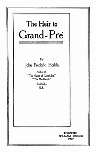 Cover of The Heir to Grand-Pré