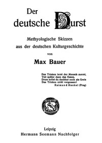 Cover of Der deutsche Durst: Methyologische Skizzen der deutschen Kulturgeschichte