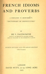Cover of French Idioms and Proverbs A Companion to Deshumbert's "Dictionary of Difficulties"