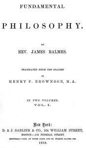 Cover of Fundamental Philosophy, Vol. 1 (of 2)