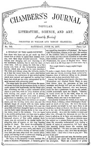 Cover of Chambers's Journal of Popular Literature, Science, and Art, No. 703 June 16, 1877