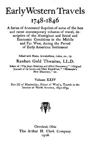 Cover of Maximilian, Prince of Wied's, Travels in the Interior of North America, 1832-1834, part 3 and appendix