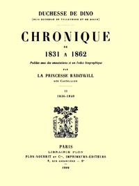 Cover of Chronique de 1831 à 1862, Tome 2 (de 4)