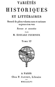 Cover of Variétés Historiques et Littéraires (04/10) Recueil de pièces volantes rares et curieuses en prose et en vers