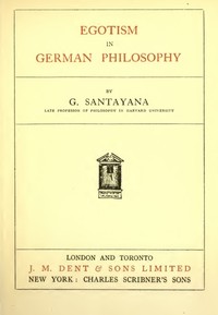 Cover of Egotism in German Philosophy