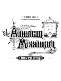 Cover of The American Missionary — Volume 41, No. 03, March, 1887