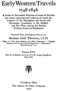 Cover of James's Account of S. H. Long's Expedition, 1819-1820, part 4
