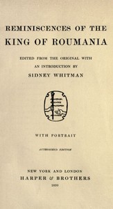 Cover of Reminiscences of the King of Roumania