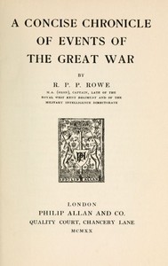 Cover of A Concise Chronicle of Events of the Great War