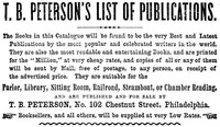 Cover of T. B. Peterson's List of Publications (1857)
