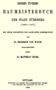 Cover of Endres Tuchers Baumeisterbuch der Stadt Nürnberg