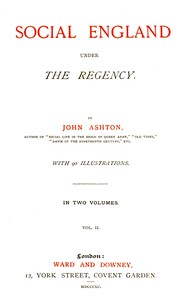 Cover of Social England under the Regency, Vol. 2 (of 2)