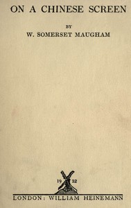 Cover of On a Chinese Screen