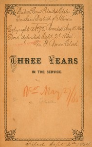 Cover of Three Years in the Service A Record of the Doings of the 11th Reg. Missouri Vols.